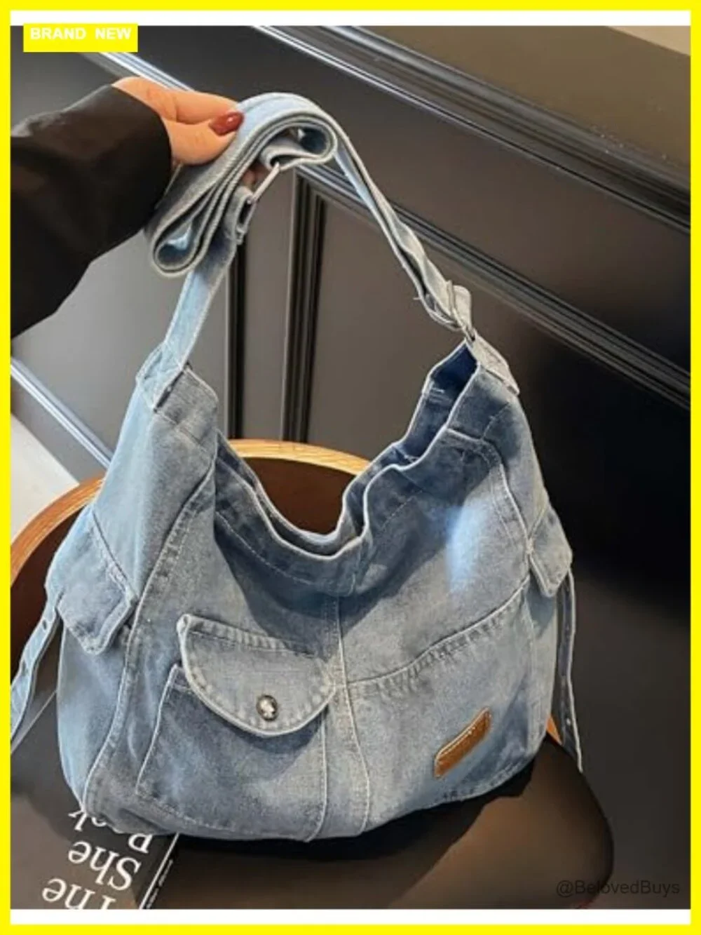 Denim Hobo Crossbody Bag for Women Casual Jean Purse